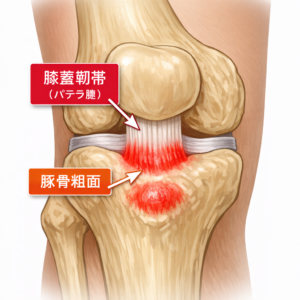 オスグッドとジャンパー膝をへいはつしていることがあります